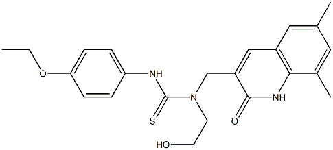 1-((6,8-dimethyl-2-oxo-1,2-dihydroquinolin-3-yl)methyl)-3-(4-ethoxyphenyl)-1-(2-hydroxyethyl)thiourea, 484006-66-8, 结构式
