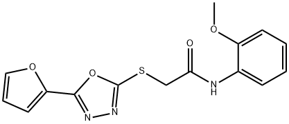 2-{[5-(2-furyl)-1,3,4-oxadiazol-2-yl]sulfanyl}-N-(2-methoxyphenyl)acetamide Structure