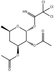 4,6-Dideoxy-alpha-D-xylo-hexopyranose 2,3-diacetate 1-(2,2,2-trichloroethanimidate) Struktur