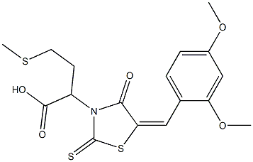 2-[5-(2,4-dimethoxybenzylidene)-4-oxo-2-thioxo-1,3-thiazolidin-3-yl]-4-(methylsulfanyl)butanoic acid Structure