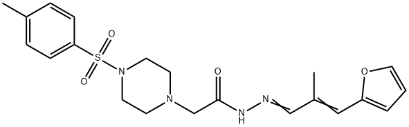 N'-[(1Z,2E)-3-(furan-2-yl)-2-methylprop-2-en-1-ylidene]-2-{4-[(4-methylphenyl)sulfonyl]piperazin-1-yl}acetohydrazide Struktur