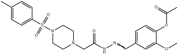 2-methoxy-4-{(Z)-[2-({4-[(4-methylphenyl)sulfonyl]piperazin-1-yl}acetyl)hydrazinylidene]methyl}phenyl acetate Structure