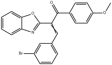 (2Z)-2-(1,3-benzoxazol-2-yl)-3-(3-bromophenyl)-1-(4-methoxyphenyl)prop-2-en-1-one Struktur