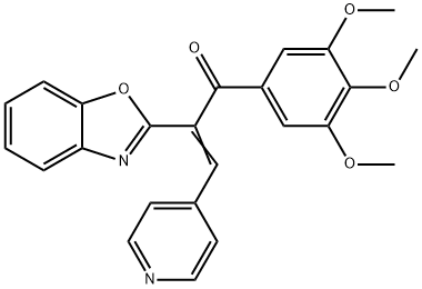 (2E)-2-(1,3-benzoxazol-2-yl)-3-(pyridin-4-yl)-1-(3,4,5-trimethoxyphenyl)prop-2-en-1-one Struktur