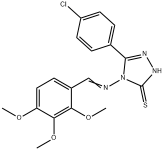 5-(4-chlorophenyl)-4-[(2,3,4-trimethoxybenzylidene)amino]-4H-1,2,4-triazole-3-thiol Struktur