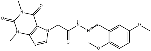 N'-[(E)-(2,5-dimethoxyphenyl)methylidene]-2-(1,3-dimethyl-2,6-dioxo-1,2,3,6-tetrahydro-7H-purin-7-yl)acetohydrazide,497244-39-0,结构式