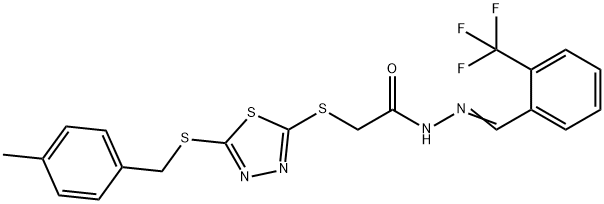 497824-22-3 2-({5-[(4-methylbenzyl)sulfanyl]-1,3,4-thiadiazol-2-yl}sulfanyl)-N'-{(E)-[2-(trifluoromethyl)phenyl]methylidene}acetohydrazide