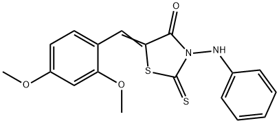 (5Z)-5-(2,4-dimethoxybenzylidene)-3-(phenylamino)-2-thioxo-1,3-thiazolidin-4-one Struktur