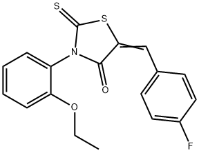 (5Z)-3-(2-ethoxyphenyl)-5-(4-fluorobenzylidene)-2-thioxo-1,3-thiazolidin-4-one Structure