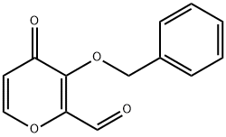 3-(ベンジルオキシ)-4-オキソピラン-2-カルバルデヒド 化学構造式