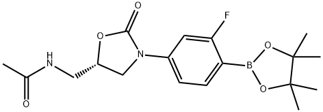 (5S)-N-[[3-[3-fluoro-4-(4,4,5,5-tetramethyl-1,3,2-dioxaborolan-2-yl)phenyl]-2-oxo-oxazolidin-5-yl]methyl]acetamide Structure