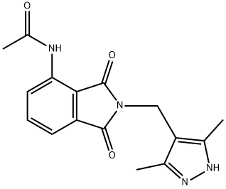 N-(2-((3,5-Dimethyl-1H-pyrazol-4-yl)methyl)-1,3-dioxoisoindolin-4-yl)acetamide Struktur