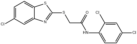 2-[(5-chloro-1,3-benzothiazol-2-yl)sulfanyl]-N-(2,4-dichlorophenyl)acetamide 结构式