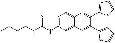 1-(2,3-Di(thiophen-2-yl)quinoxalin-6-yl)-3-(2-methoxyethyl)urea Struktur
