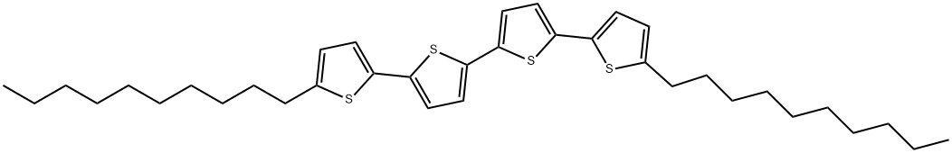 5,5'''-ジデシル-2,2':5',2'':5'',2'''-クアテルチオフェン 化学構造式