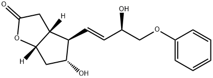 2H-Cyclopenta[b]furan-2-one,hexahydro-5-hydroxy-4-[(1E,3R)-3-hydroxy-4-phenoxy-1-buten-1-yl]-, (3aR,4R,5R,6aS)- 结构式