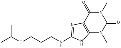 1,3-dimethyl-8-{[3-(propan-2-yloxy)propyl]amino}-3,7-dihydro-1H-purine-2,6-dione 结构式