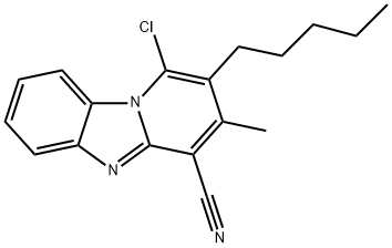 1-CHLORO-3-METHYL-2-PENTYL-BENZO(4,5)IMIDAZO(1,2-A)PYRIDINE-4-CARBONITRILE Struktur