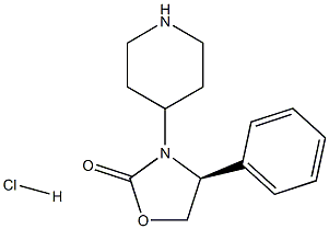(S)-4-苯基-3-哌啶-4-基-恶唑烷-2-酮盐酸盐 结构式