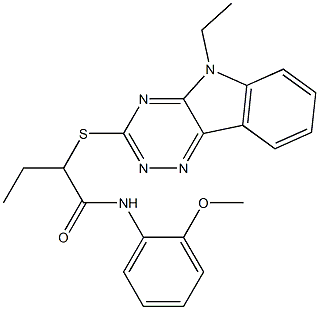 2-(5-ethyl-5H-[1,2,4]triazino[5,6-b]indol-3-ylthio)-N-(2-methoxyphenyl)butanamide Struktur