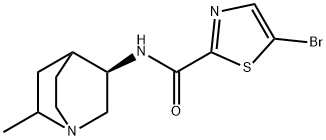 5-Bromo-N-((3R)-6-methylquinuclidin-3-yl)thiazole-2-carboxamide 化学構造式