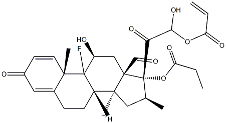 (E)-9-氟-11BETA,20-二羟基-16BETA-甲基-3-氧代孕甾烷-1,4,17(20)-三烯-21-醛,52647-07-1,结构式