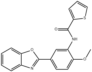 N-[5-(1,3-benzoxazol-2-yl)-2-methoxyphenyl]thiophene-2-carboxamide,531515-59-0,结构式