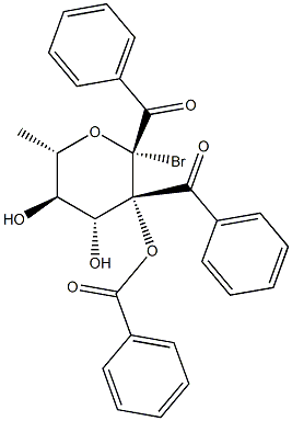 2,3,4-三-O-苯甲酰基-ALPHA-L-吡喃鼠李糖溴化物, 53297-33-9, 结构式