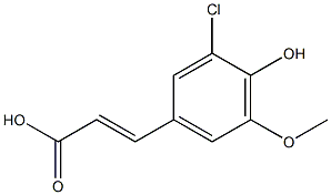 5-クロロ-4-ヒドロキシ-3-メトキシけい皮酸 化学構造式