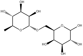 6-O-(6-Deoxy-alpha-L-mannopyranosyl)-D-galactopyranose Structure