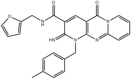 N-(2-furylmethyl)-2-imino-1-(4-methylbenzyl)-5-oxo-1,5-dihydro-2H-dipyrido[1,2-a:2,3-d]pyrimidine-3-carboxamide Struktur