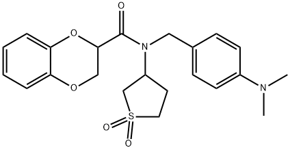 N-[4-(dimethylamino)benzyl]-N-(1,1-dioxidotetrahydrothiophen-3-yl)-2,3-dihydro-1,4-benzodioxine-2-carboxamide Struktur
