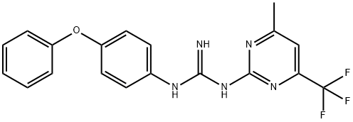 1-[4-methyl-6-(trifluoromethyl)pyrimidin-2-yl]-3-(4-phenoxyphenyl)guanidine Struktur