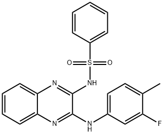 N-[3-(3-fluoro-4-methylanilino)-2-quinoxalinyl]benzenesulfonamide,575461-29-9,结构式