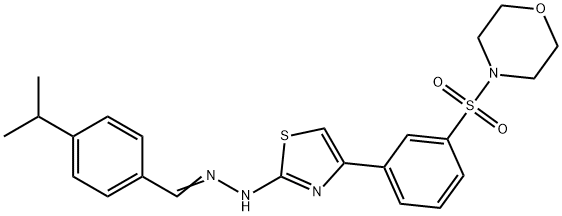 4-{[3-(2-{(2E)-2-[4-(propan-2-yl)benzylidene]hydrazinyl}-1,3-thiazol-4-yl)phenyl]sulfonyl}morpholine 化学構造式