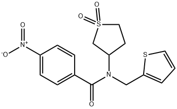 N-(1,1-dioxidotetrahydrothiophen-3-yl)-4-nitro-N-(thiophen-2-ylmethyl)benzamide Struktur