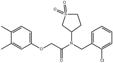 N-(2-chlorobenzyl)-2-(3,4-dimethylphenoxy)-N-(1,1-dioxidotetrahydrothiophen-3-yl)acetamide 结构式