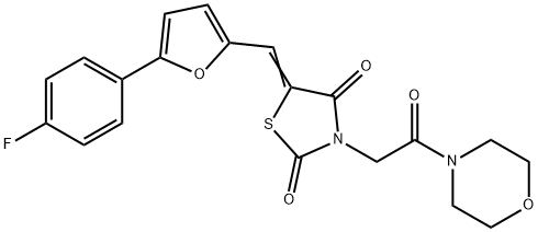 (5Z)-5-{[5-(4-fluorophenyl)furan-2-yl]methylidene}-3-[2-(morpholin-4-yl)-2-oxoethyl]-1,3-thiazolidine-2,4-dione,578753-69-2,结构式