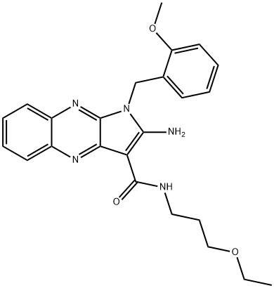 2-amino-N-(3-ethoxypropyl)-1-(2-methoxybenzyl)-1H-pyrrolo[2,3-b]quinoxaline-3-carboxamide,578759-99-6,结构式