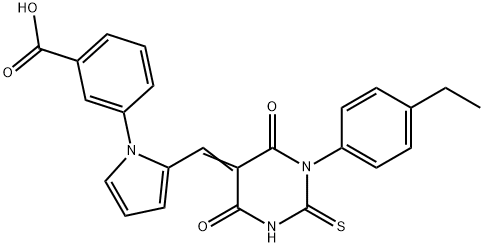 587010-23-9 3-(2-{(E)-[1-(4-ethylphenyl)-4,6-dioxo-2-thioxotetrahydropyrimidin-5(2H)-ylidene]methyl}-1H-pyrrol-1-yl)benzoic acid
