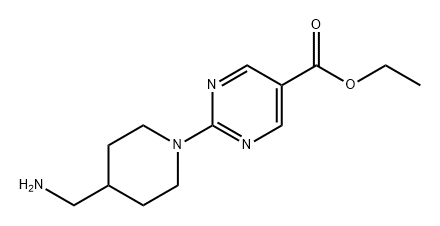 ethyl 2-(4-(aminomethyl)piperidin-1-yl)pyrimidine-5-carboxylate Struktur