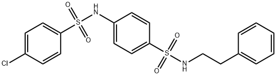 4-chloro-N-(4-(N-phenethylsulfamoyl)phenyl)benzenesulfonamide, 606922-74-1, 结构式