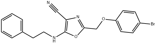 2-[(4-bromophenoxy)methyl]-5-[(2-phenylethyl)amino]-1,3-oxazole-4-carbonitrile Structure
