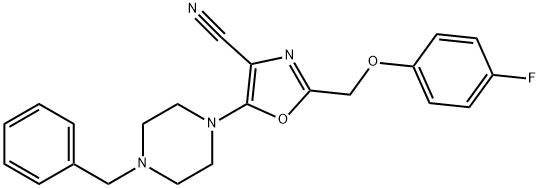 5-(4-benzylpiperazin-1-yl)-2-[(4-fluorophenoxy)methyl]-1,3-oxazole-4-carbonitrile,606947-12-0,结构式