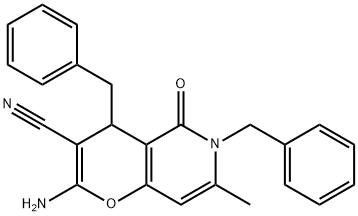2-amino-4,6-dibenzyl-7-methyl-5-oxo-5,6-dihydro-4H-pyrano[3,2-c]pyridine-3-carbonitrile
