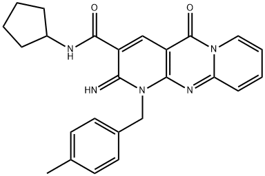 N-cyclopentyl-2-imino-1-(4-methylbenzyl)-5-oxo-1,5-dihydro-2H-dipyrido[1,2-a:2',3'-d]pyrimidine-3-carboxamide Structure
