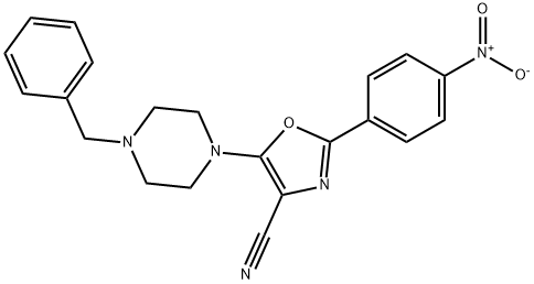 5-(4-benzylpiperazin-1-yl)-2-(4-nitrophenyl)-1,3-oxazole-4-carbonitrile Structure