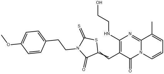 2-[(2-hydroxyethyl)amino]-3-({3-[2-(4-methoxyphenyl)ethyl]-4-oxo-2-thioxo-1,3-thiazolidin-5-ylidene}methyl)-9-methyl-4H-pyrido[1,2-a]pyrimidin-4-one|