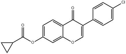 3-(4-chlorophenyl)-4-oxo-4H-chromen-7-yl cyclopropanecarboxylate 结构式