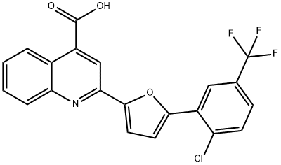 2-{5-[2-chloro-5-(trifluoromethyl)phenyl]furan-2-yl}quinoline-4-carboxylic acid 结构式
